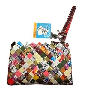 Nahui Ollin Colorful Woven Wristlet Clutch